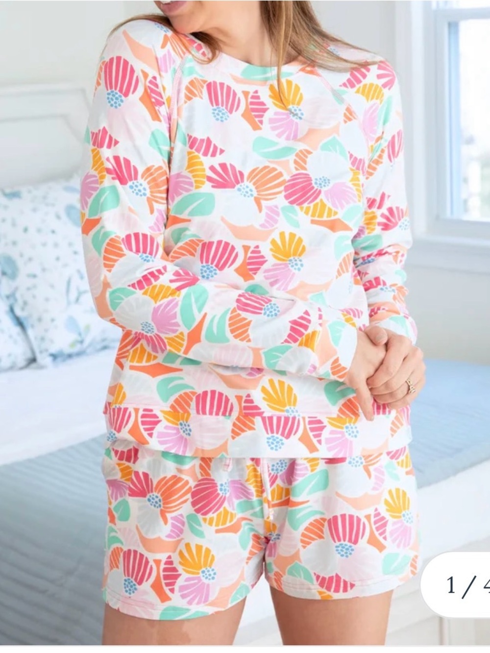 New Mary Square Afternoon Showers Top & Shorts Annie Sleepwear Set sz XXL